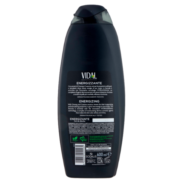 Vidal Energy & Sport Bagnodoccia Energizzante Ginseng e Guaranà 600 ml