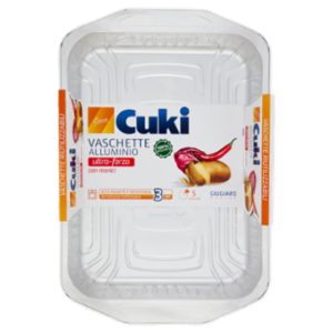 Cuki Cuoce Vaschette Alluminio Ultra-forza Con Manici 5 Porzioni 3 Pz