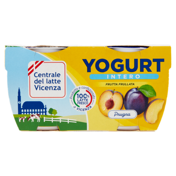 Centrale del latte Vicenza Yogurt Intero Frutta Frullata Prugna 2 x 125 g