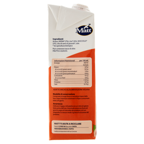 Matt Nocciola Avena Bio 1 L