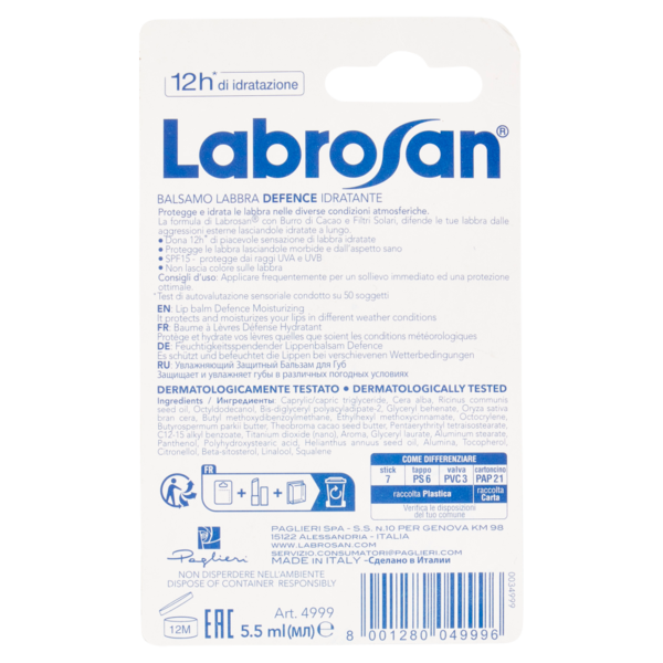 Labrosan Balsamo Labbra Defence Idratante 5.5 ml