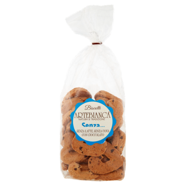 Artebianca Senza... Biscotti Senza Latte, Senza Uova con Cioccolato 400 g
