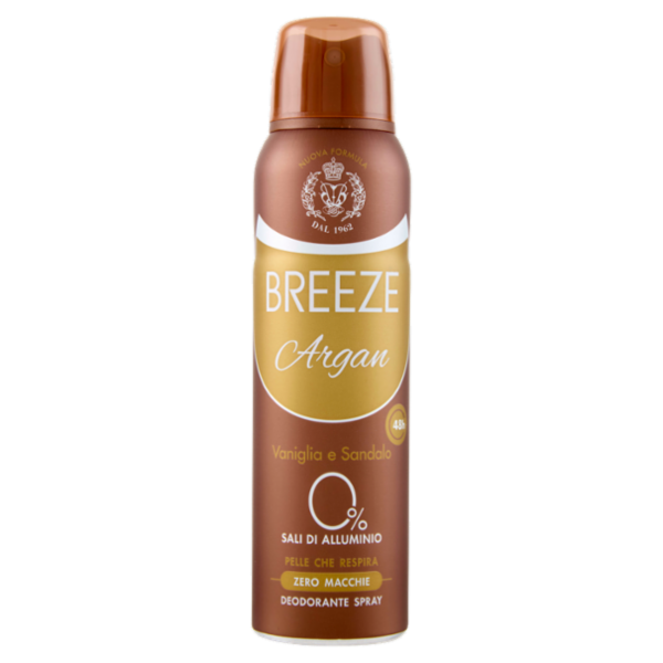 Breeze Argan Vaniglia e Sandalo Deodorante Spray 150 mL