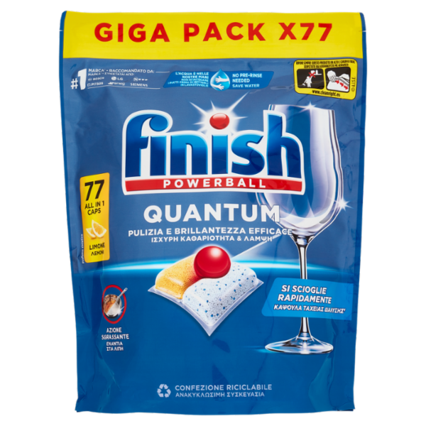 Finish Quantum Limone pastiglie lavastoviglie 77 lavaggi 800,8 g