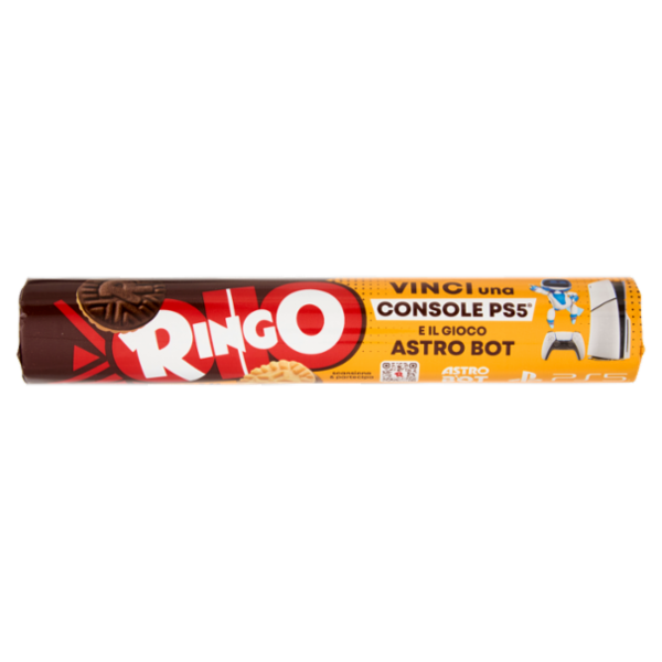 Ringo Cacao Biscotti Farciti con Crema Cacao Snack Merenda Tubo, 165g