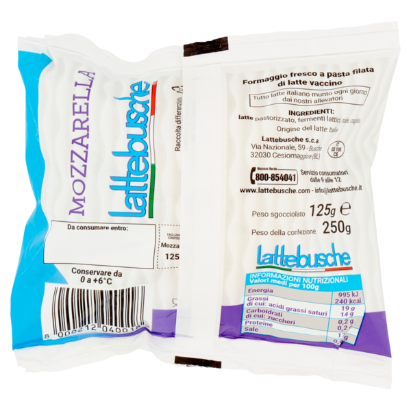 lattebusche Mozzarella 125 g