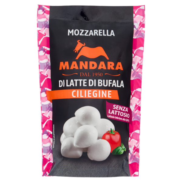 Mandara Mozzarella di Latte di Bufala Ciliegine Senza Lattosio 100 g