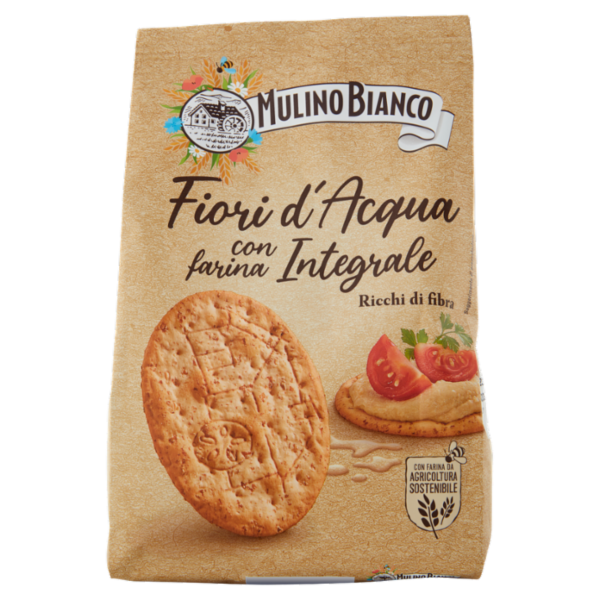 Mulino Bianco Fiori d'Acqua Cracker Integrali Senza Lievito Ricchi di Fibre 250g