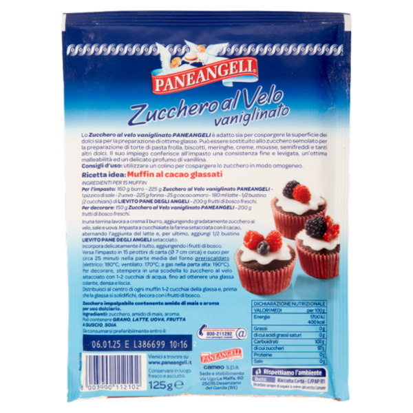 PANEANGELI decora con Zucchero al Velo vaniglinato 125 g