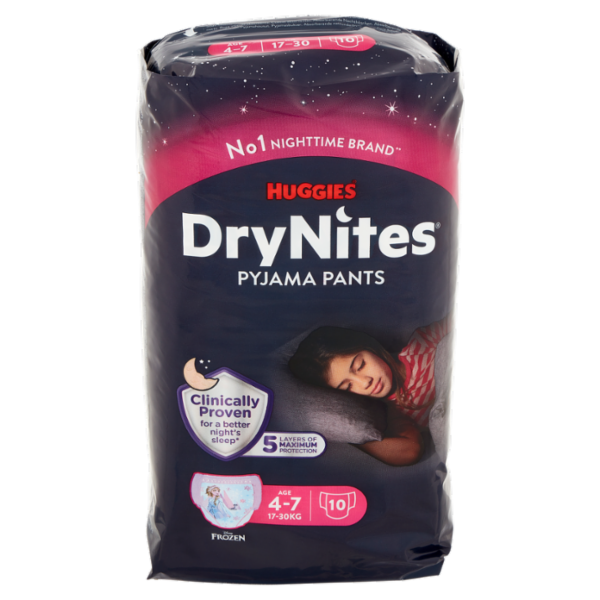 Huggies DryNites Pyjama Pants Age 4-7 17-30 Kg 10 pz