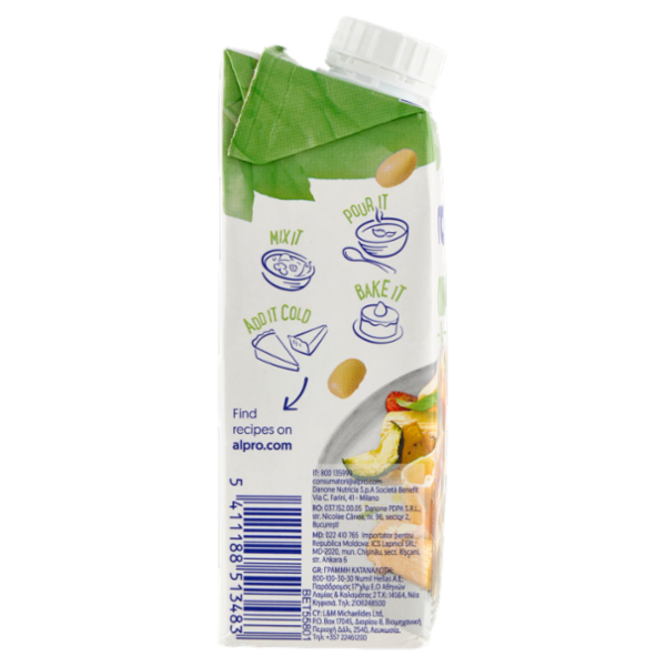 ALPRO Cooking Panna da Cucina 100% Vegetale alla Soia, Senza Lattosio, 250ml