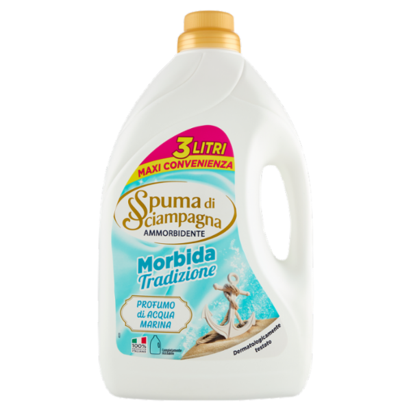 Spuma di Sciampagna Ammorbidente Morbida Tradizione Profumo di Acqua Marina 3000 ml