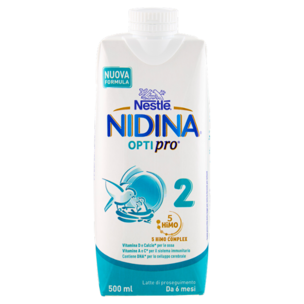 NESTLÉ NIDINA Optipro 2 Latte di proseguimento liquido da 6 mesi Brick 500ml