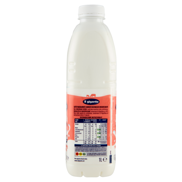 IL GIGANTE Latte Pastorizzato Microfiltrato Parzialmente Scremato 1 L