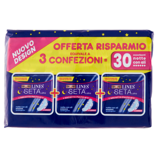 Lines Seta Ultra Trio Cp Notte 30 pezzi