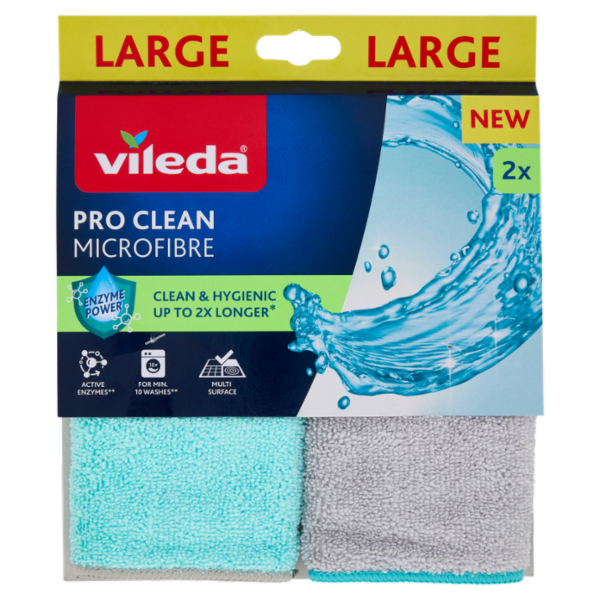 Vileda Pro Clean Microfibre Panno Multiuso 2 pz