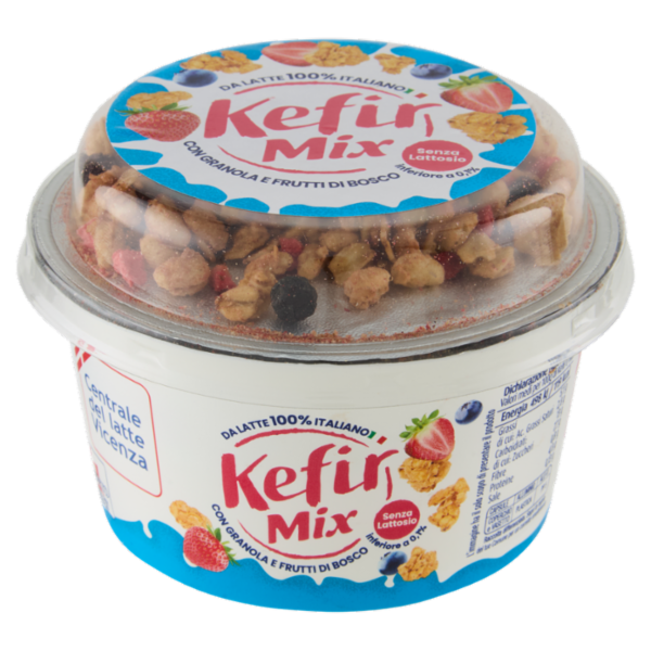 Centrale del latte Vicenza Kefir Mix Senza Lattosio con Granola e Frutti di Bosco 150 g