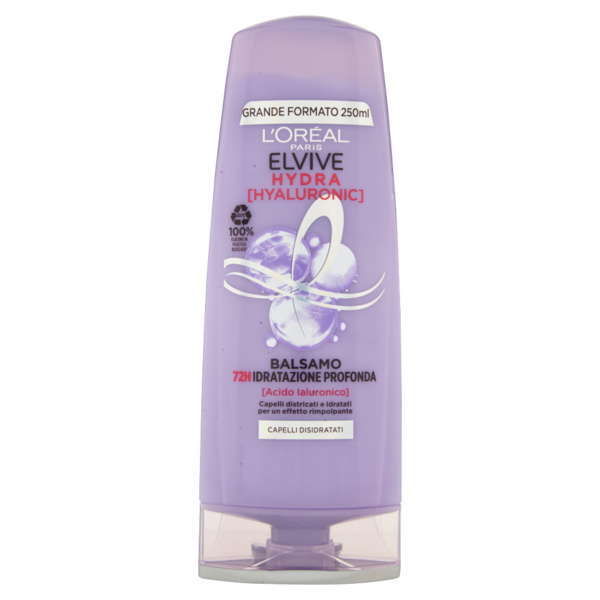 L'Oréal Paris Elvive Hydra Hyaluronic, Balsamo 72H Idratazione Profonda, con Acido Ialuronico, 250ml