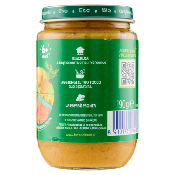 Hero Solo Bio Patate, Carote e Salmone 190 g