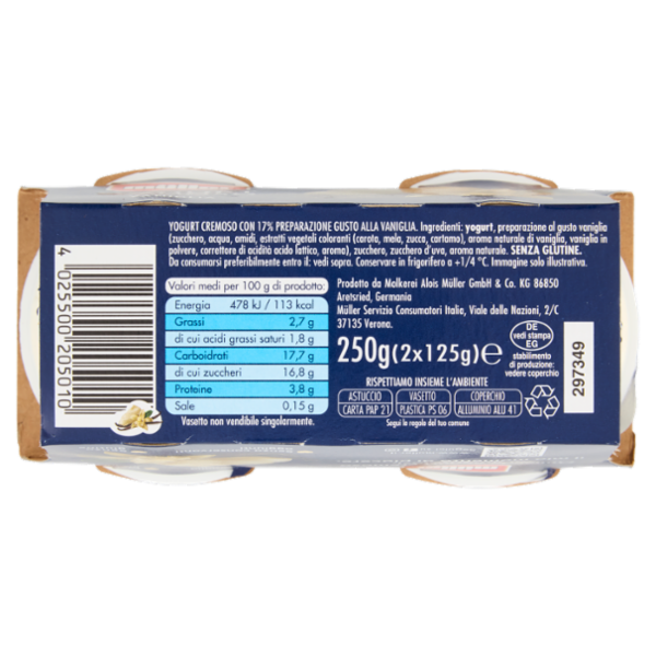 müller Yogurt Cremoso Vaniglia 2 x 125 g