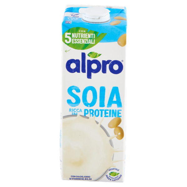 ALPRO Soia Classico, Bevanda alla Soia 100% vegetale con vitamine B2, B12 e D, 1 Litro