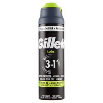 Gillette Labs Gel Da Barba 3in1 Vitamina B3 + Alga Marina 198 Ml
