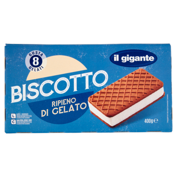 IL GIGANTE Biscotto Ripieno di Gelato 8 x 50 g