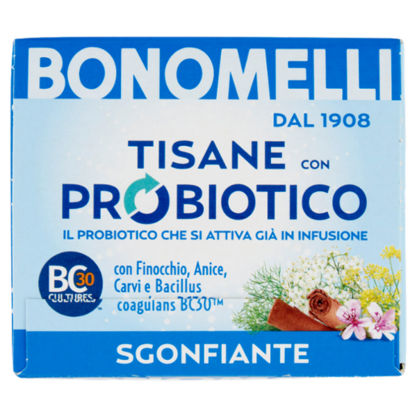 Bonomelli Tisane con Probiotico Sgonfiante 10 Filtri 20 g