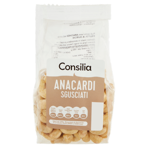 Consilia Frutta Secca Anacardi Naturali Non Salati 150 g