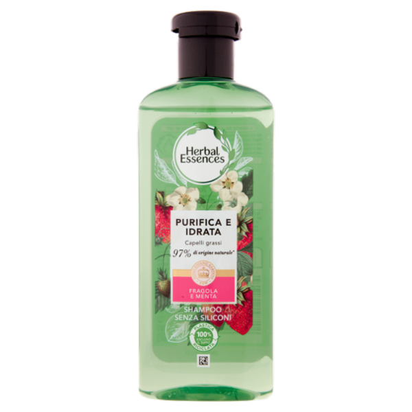 Herbal Essences Shampoo Formula Vegana Purifica e Idrata con Fragola e Menta 250 ml