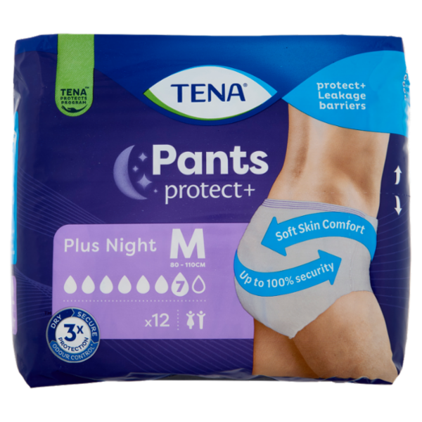 Tena Pants protect+ Plus Night M 12 pz