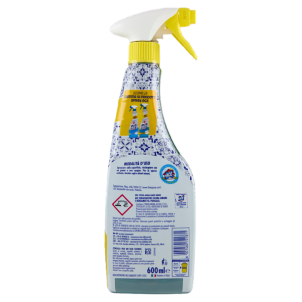 Ace Sgrassatore Cucina Limone e Bergamotto Senza Candeggina 600 ml