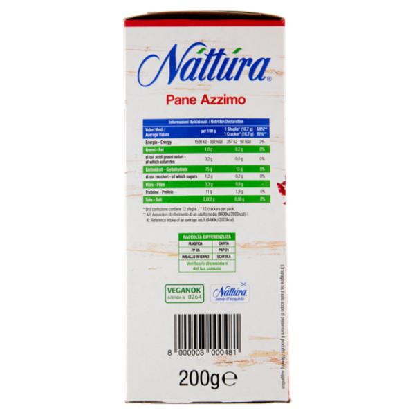 Náttúra Pane Azzimo senza lievito 200 g