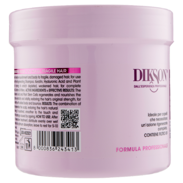 Dikson Maschera Rigenerante per Capelli Indeboliti e Fragili 500 ml