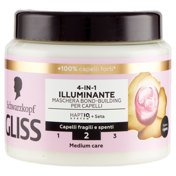 Gliss 4-in-1 Illuminante Maschera Bond-Building per Capelli 400 ml