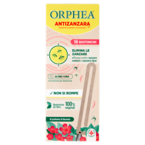 Orphea Antizanzara 0,1 Bastoncini Al Geranio Uso Domestico 18 Pz