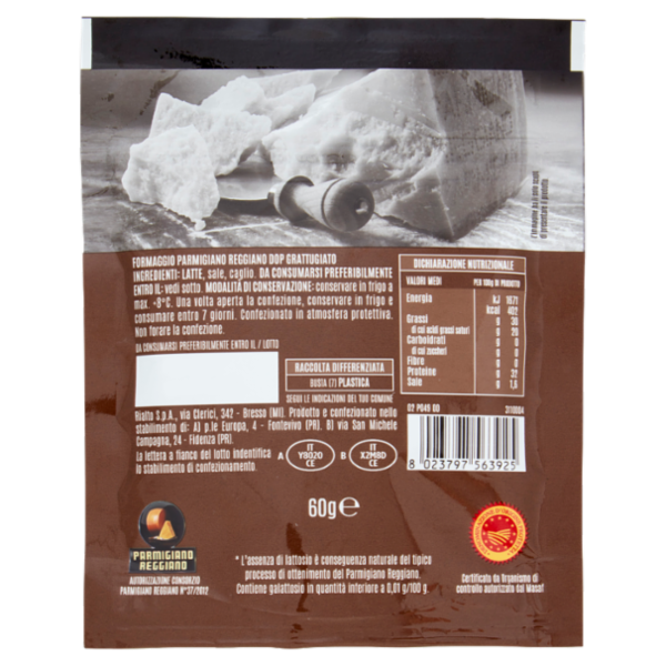 Assaggi e paesaggi Parmigiano Reggiano DOP Grattugiato 60 g