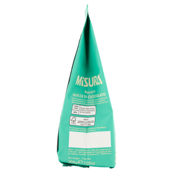 Misura Dolcesenza Biscotti Gocce di Cioccolato 200 g
