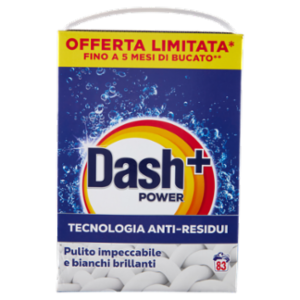Dash Power Detersivo Lavatrice In Polvere, Tecnologia Anti-Residui, 83 Lavaggi 4150 g