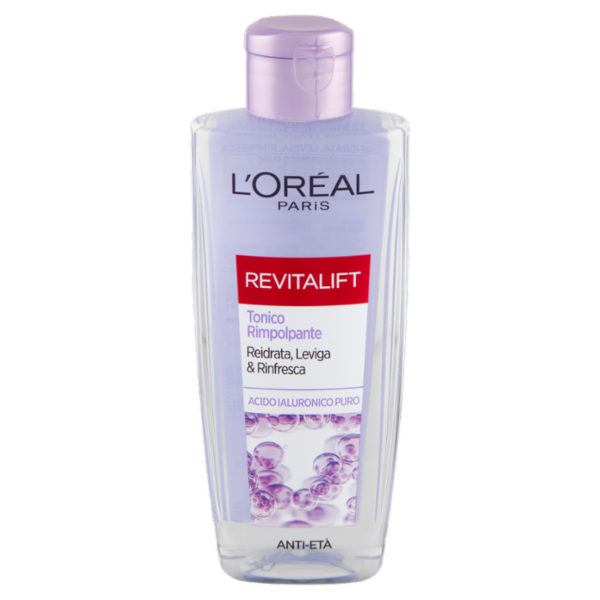 L'Oréal Paris Tonico Rimpolpante Revitalift Filler, Azione Detergente Anti-Età con Acido Ialuronico