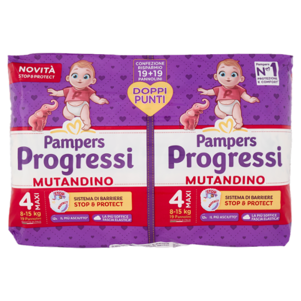 Pampers Progressi Mutandino Maxi 19 + 19 pz
