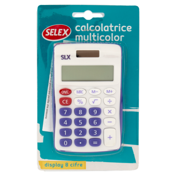 Selex Calcolatrice Piccola Display 8 Cifre Colori Assortiti