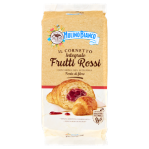 Mulino Bianco Cornetti Integrali Frutti Rossi Merenda Con 100% Farina Integrale 6 Pezzi 300g