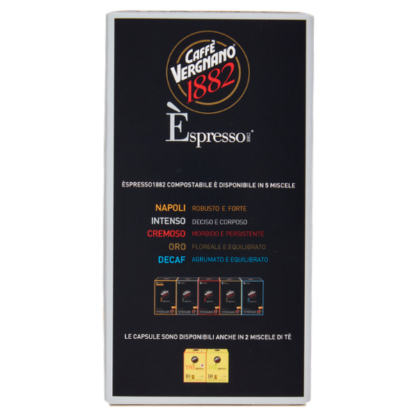 Caffè Vergnano 1882 Èspresso1882 Intenso 10 Capsule Compatibili Nespresso* 50 g