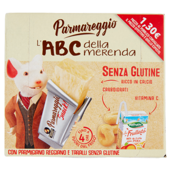 Parmareggio l'ABC della merenda con Parmigiano Reggiano e Taralli Senza Glutine