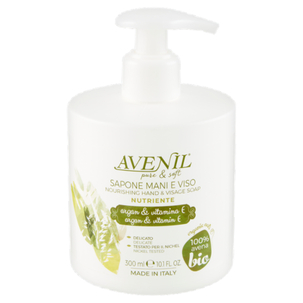 Avenil pure & soft Sapone Mani e Viso Nutriente argan & vitamina E 300 ml