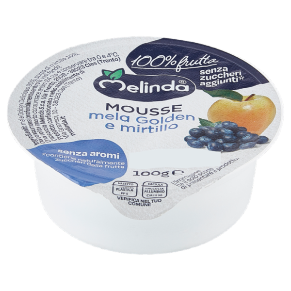 Melinda Mousse mela Golden e mirtillo 100 g