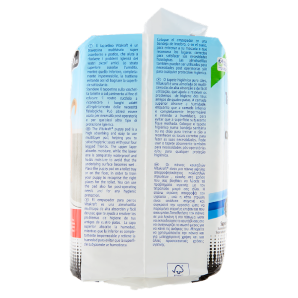Vitakraft Tappetini igienici Stop Odori con Carbone Attivo 60x60 cm 15 pz