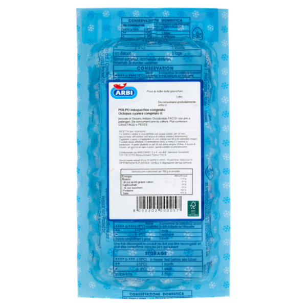 Arbi Polpo Pulito Congelato 500 g