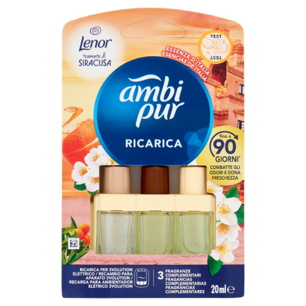 Ambi Pur Profumatore per Ambienti Elettrico Ricarica 3Volution, Tramonto di Siracusa 20 ml